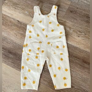 Zara Cream Overalls with Yellow lemons